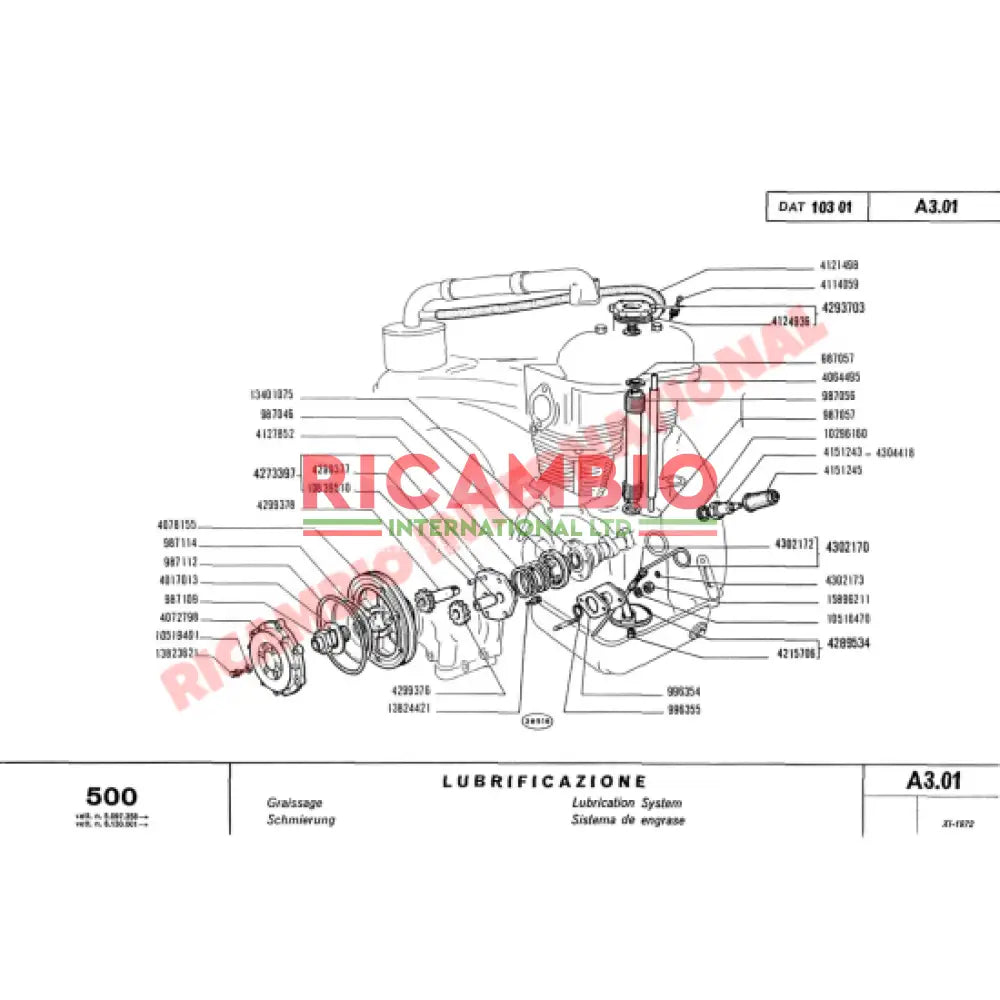 Second Hand Oil Thrower - Classic Fiat 500,126 - Mechanical & Engine Parts