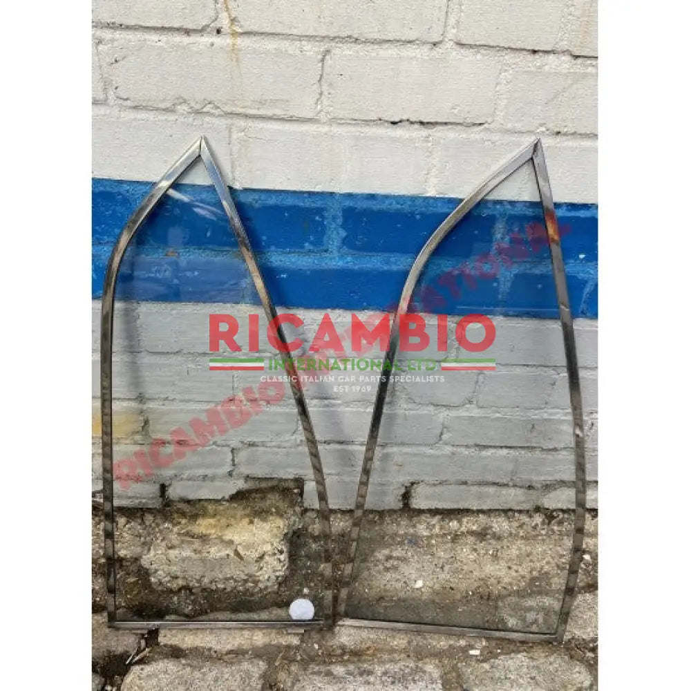 Second Hand Rear Side Frame & Glass Kit - Fiat 850 - Fiat 850 Window - Seals & Trim