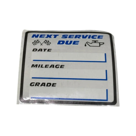 Service Due Sticker