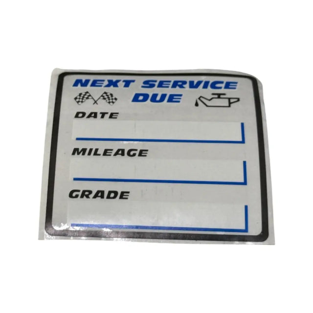 Service Due Sticker
