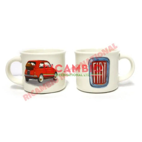 Set of 2 Porcelain Fiat 500 Espresso Cups - Toys - Gifts & Novelty Items