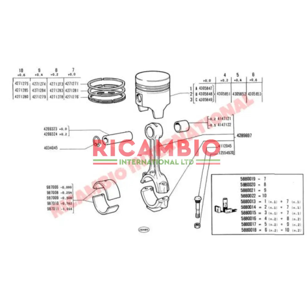 Set of Big End Con Rod Shells (STD Size) - Fiat 126 - Mechanical & Engine Parts