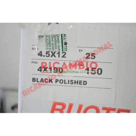 Set of BLACK Alloy Wheels (Mille Miglia) - Classic Fiat 500 126 - Wheels - Tyres & Tubes