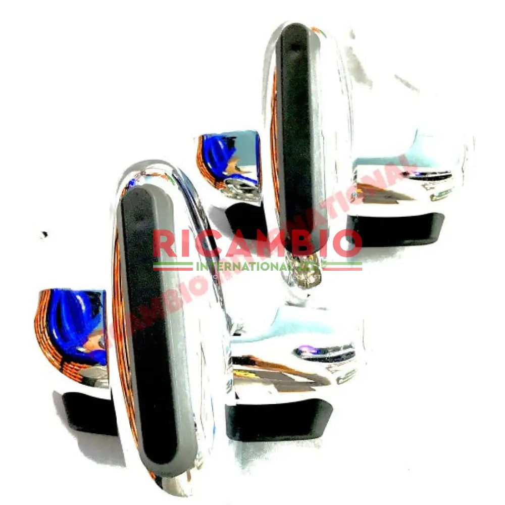 Set of Chrome Bumper Overiders - Classic Fiat 500 - Exterior Parts and Trim