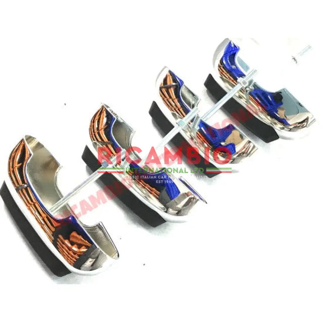 Set of Chrome Bumper Overiders - Classic Fiat 500 - Exterior Parts and Trim