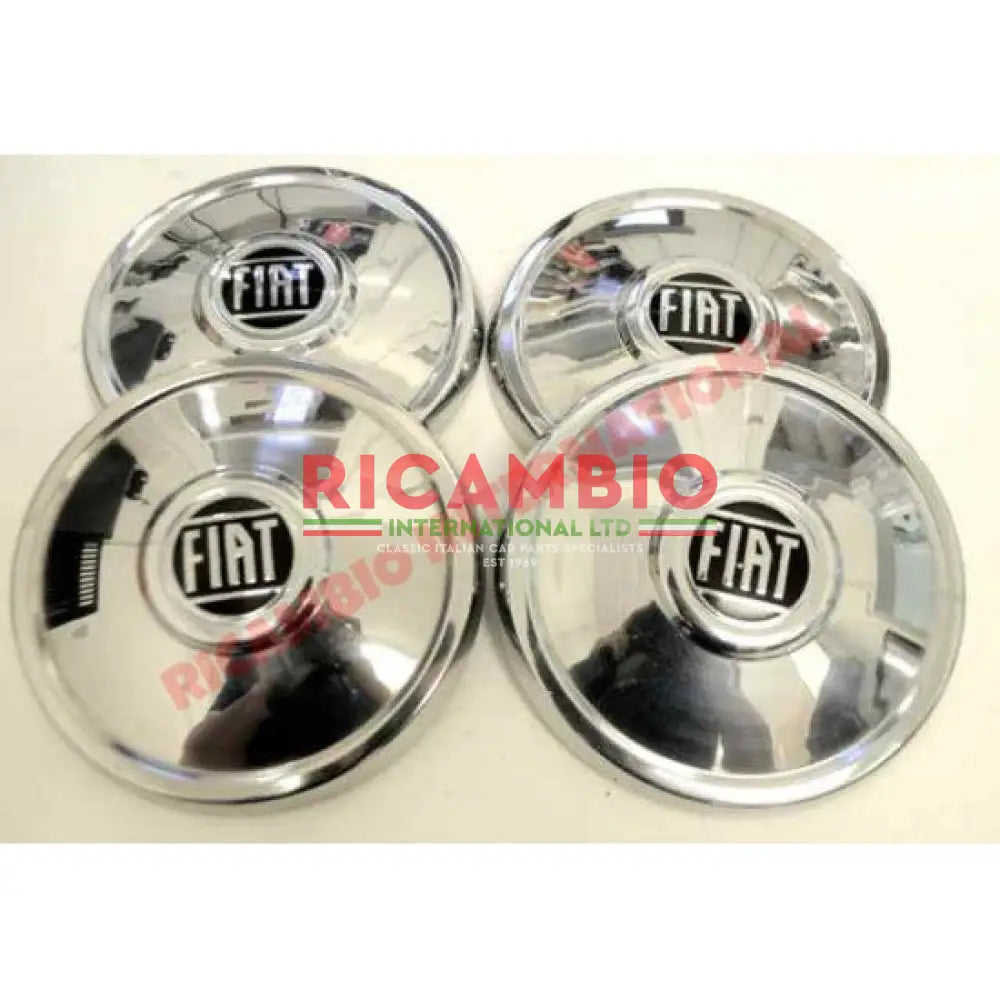 Set of Chrome Hub Caps - Fiat 130 - Exterior Trim