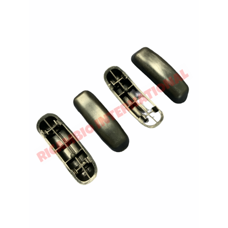 Set of FOUR Chrome Bumper Overider Rubber Pads - Classic Fiat 500 - Exterior Parts and Trim