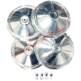 Set of Four Stainless Steel Hub Caps Chrome Bolts & Washers - Classic Fiat 500 - Chrome - Aluminium & Exterior Trim