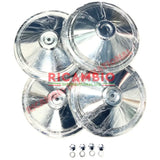 Set of Four Stainless Steel Hub Caps Chrome Bolts & Washers - Classic Fiat 500 - Chrome - Aluminium & Exterior Trim