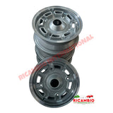 Set of ’LAMBO’ Alloy Wheels - Classic Fiat 500,126 - SILVER / ABARTH RED - Modifications