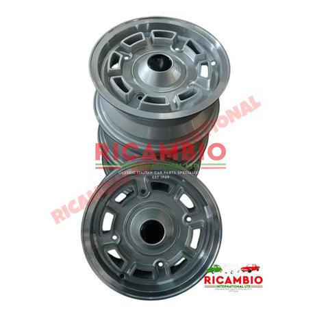 Set of ’LAMBO’ Alloy Wheels - Classic Fiat 500,126 - SILVER / ABARTH RED - Modifications