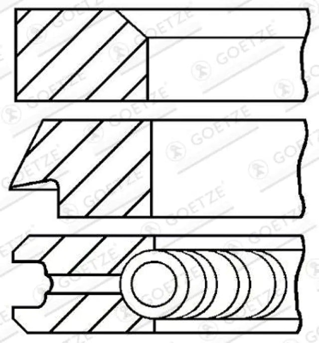 Set of Piston Ring (OVERSIZED/65.6mm) - Fiat 850 900T/E 127 Uno Panda A112 - Engine and Mechanical Parts