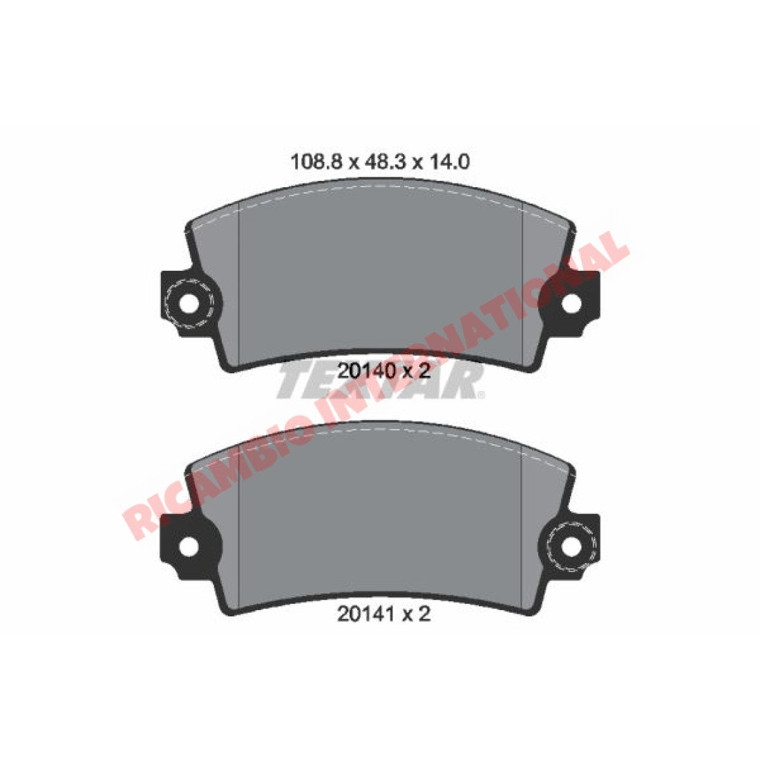 Set of Rear Brake Pads - Fiat 130 - Brake Parts and Components