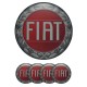 Set of Silver Alloy Wheels (190 PCD) - Classic Fiat 500 126 - ABARTH RED / BLACK - Modifications