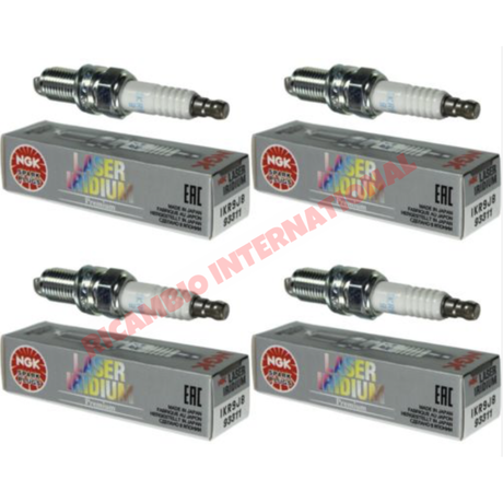Set of Spark Plugs (4) - New Fiat 500,Abarth 500,124 Abarth,Grande Punto,New Bravo,Doblo Alfa Romeo Giulietta,Mito