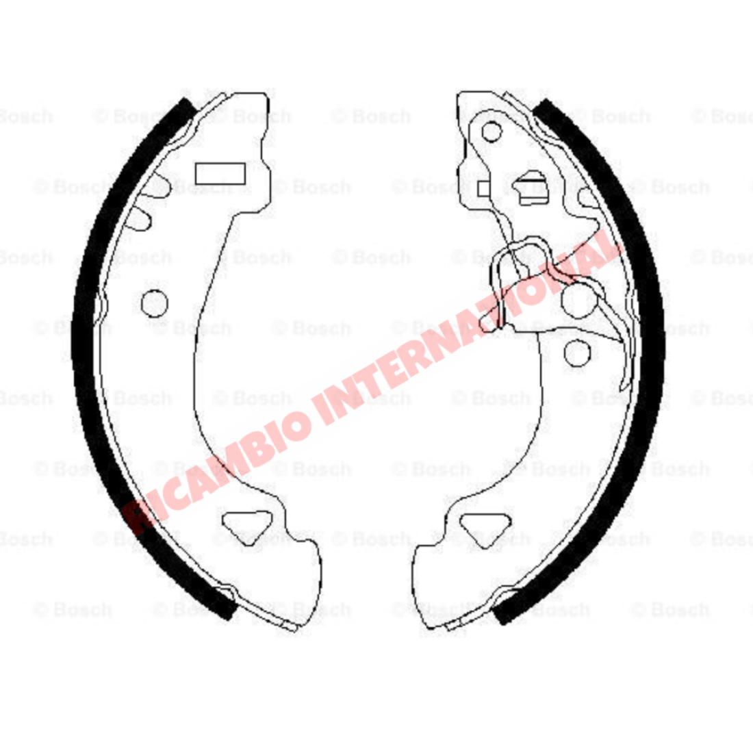 Set Rear Brake Shoes - Classic Fiat Panda Uno Lancia Y10 - Rear Brakes and Related Parts
