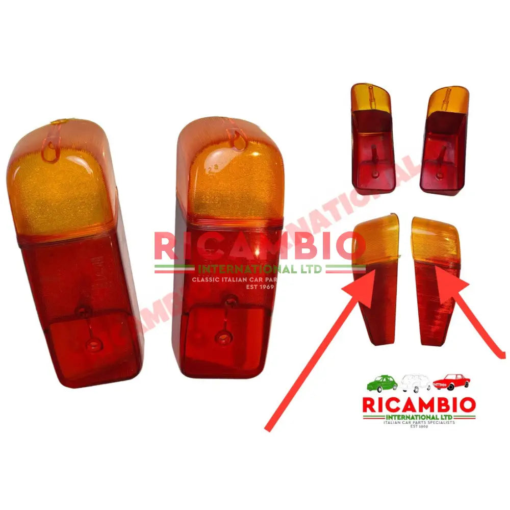 SHOP SOILED Pair of Rear Lamp Lens - Classic Fiat 500,600 - Lights - Lamps and Lenses