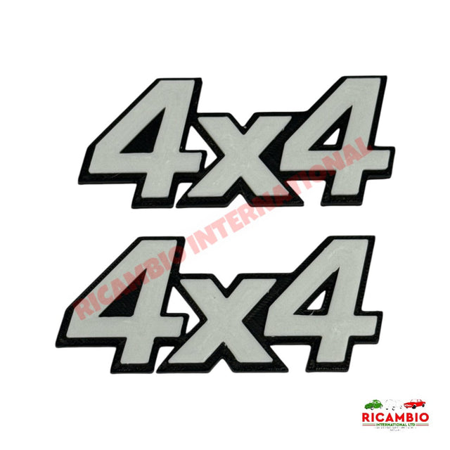 Side Badge ’4x4’ Kit (WHITE) - Classic Fiat Panda