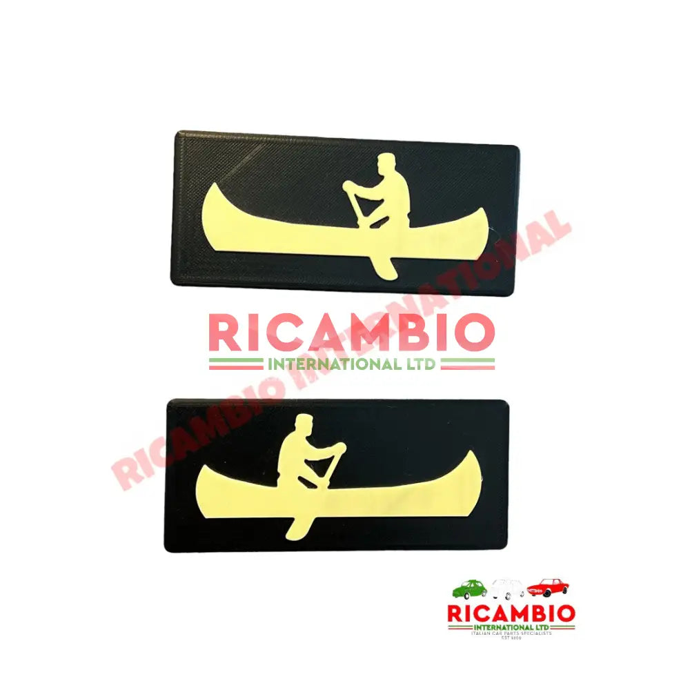 Side Badge Kit (2) - Classic Fiat Panda 4x4 SISLEY - IVORY BADGE - Badges & Emblems