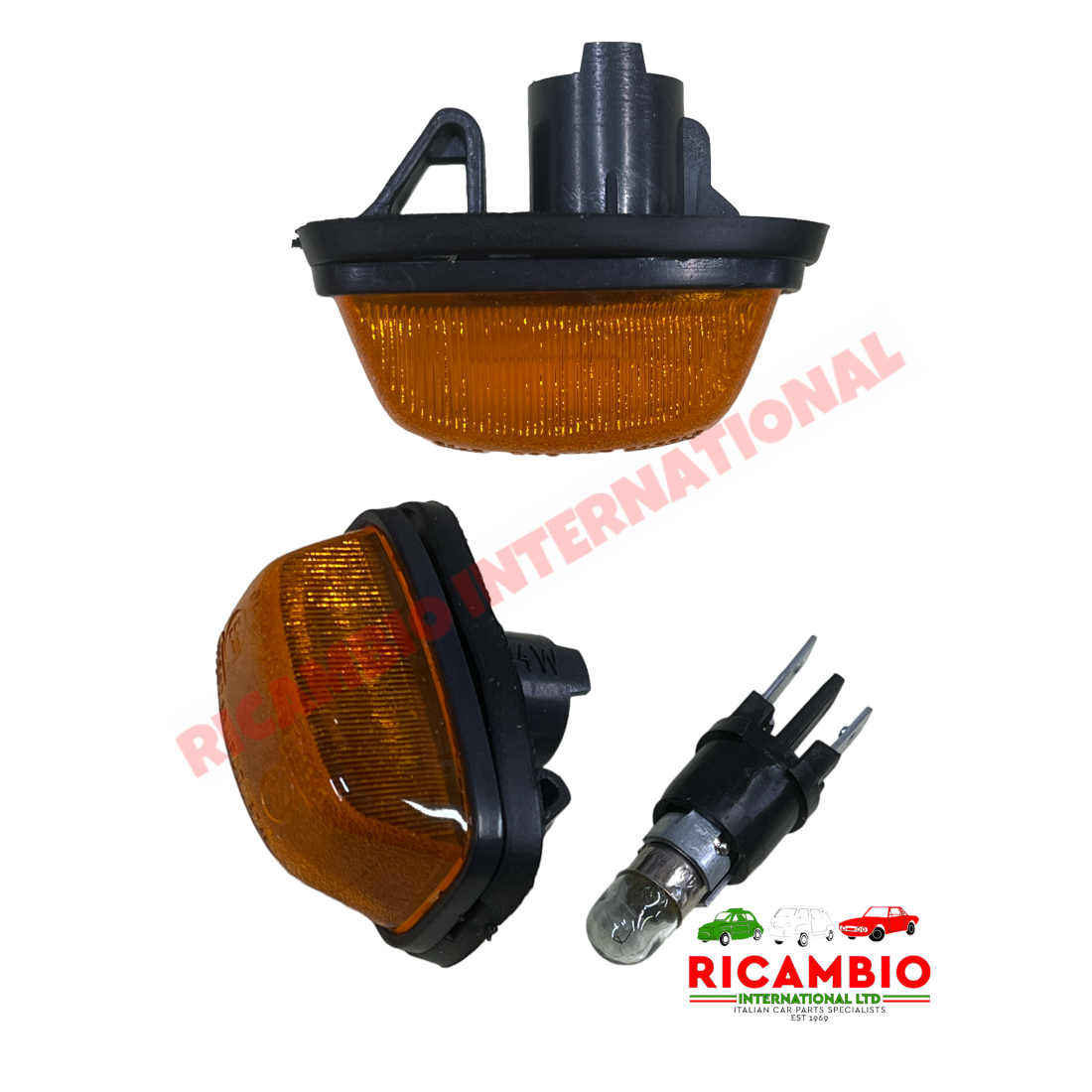 Side Repeater Lamp & Bulb (Amber) - Fiat 126 - Lights - Lamps & Lenses