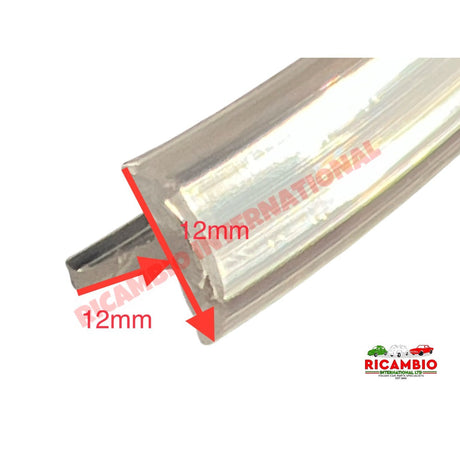 Side Seal T-Shaped Chrome Insert (per metre) - Fiat 850 Special - Fiat 850 Window - Seals & Trim