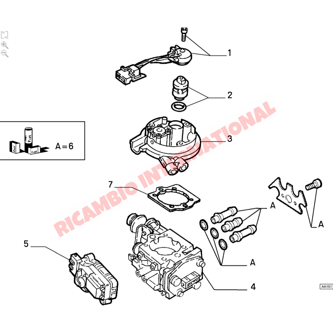 Single-point injector repair kit (BOSCH TYPE) - Classic Fiat Panda Uno Y10 - Lancia Y10