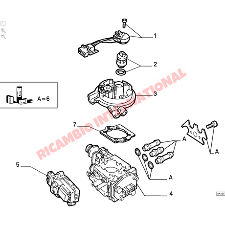 Single-point injector repair kit (BOSCH TYPE) - Classic Fiat Panda Uno Y10 - Lancia Y10