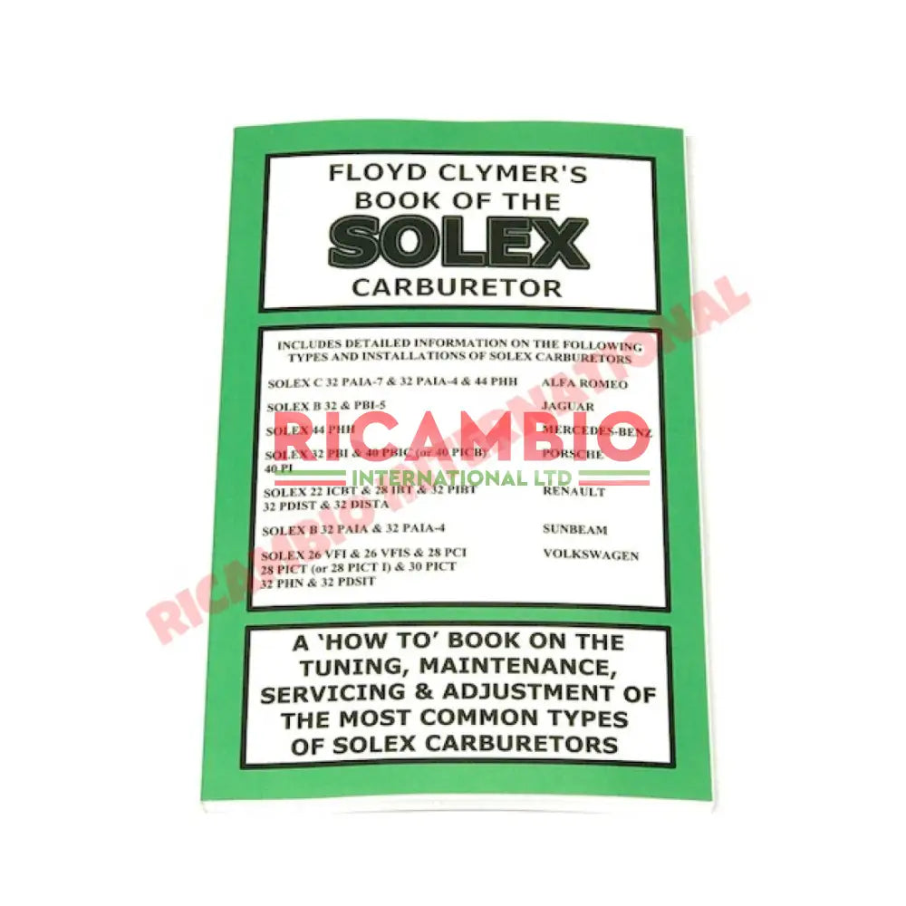 SOLEX Carburettor Installation Maintenance & Setup Manual - Books & Manuals