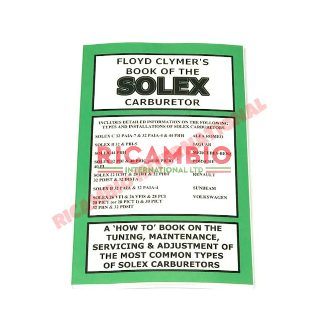 SOLEX Carburettor Installation Maintenance & Setup Manual - Books & Manuals