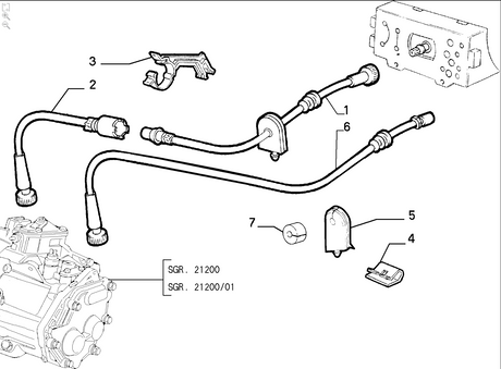 Speedo Cable (TO GEARBOX) - Fiat Cinquecento - Cables and Clips