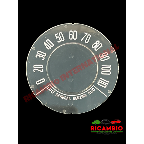Speedo Front Speedometer Glass (110 KM/H) - Classic Fiat 500 - Interior Parts and Trim