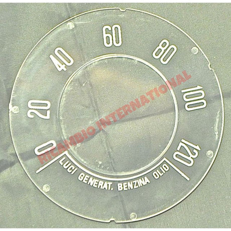 FLAT Speedo Front Speedometer Glass (KM/H) - Classic Fiat 500 - Classic Fiat 500 Parts & Spares