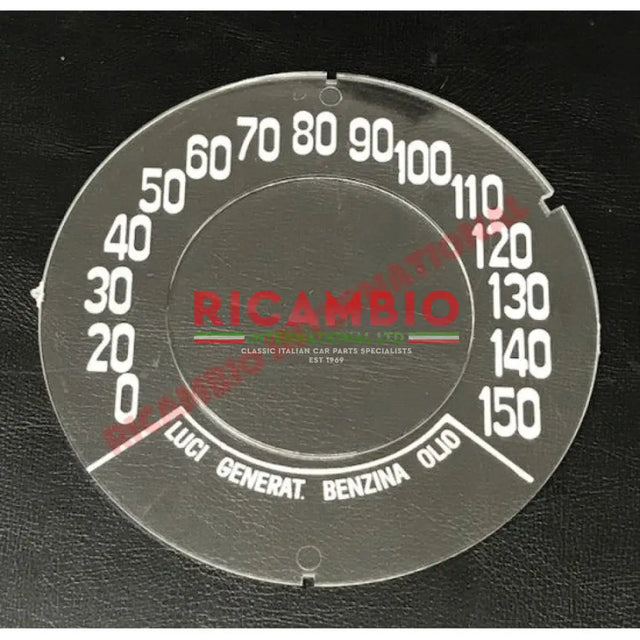 FLAT Speedo Front Speedometer Glass (KM/H) - Classic Fiat 500 - Classic Fiat 500 Parts & Spares