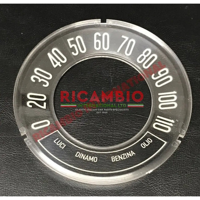 CONVEX Speedo Front Speedometer Glass (KPH) - Classic Fiat 500 - Classic Fiat 500 Parts & Spares