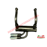 Sports Exhaust Chrome Twin Pipe - Classic Fiat 500 126 - Exhaust and Associated Parts