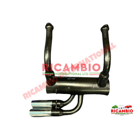 Sports Exhaust Chrome Twin Pipe - Classic Fiat 500 126 - Exhaust and Associated Parts
