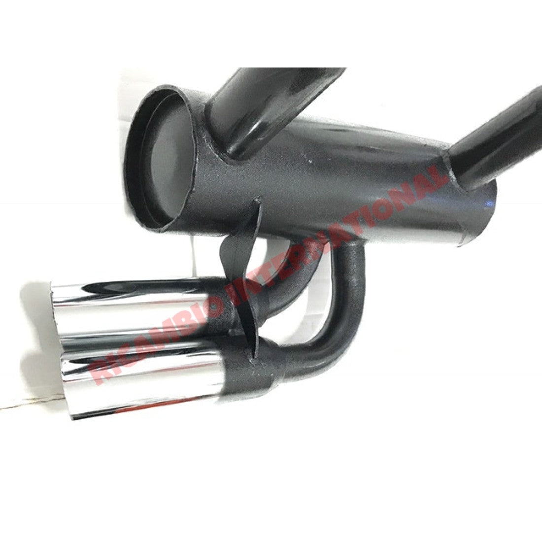 Sports Exhaust Chrome Twin Pipe - Classic Fiat 500 126 - Exhaust and Associated Parts