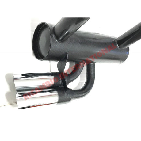 Sports Exhaust Chrome Twin Pipe - Classic Fiat 500 126 - Exhaust and Associated Parts