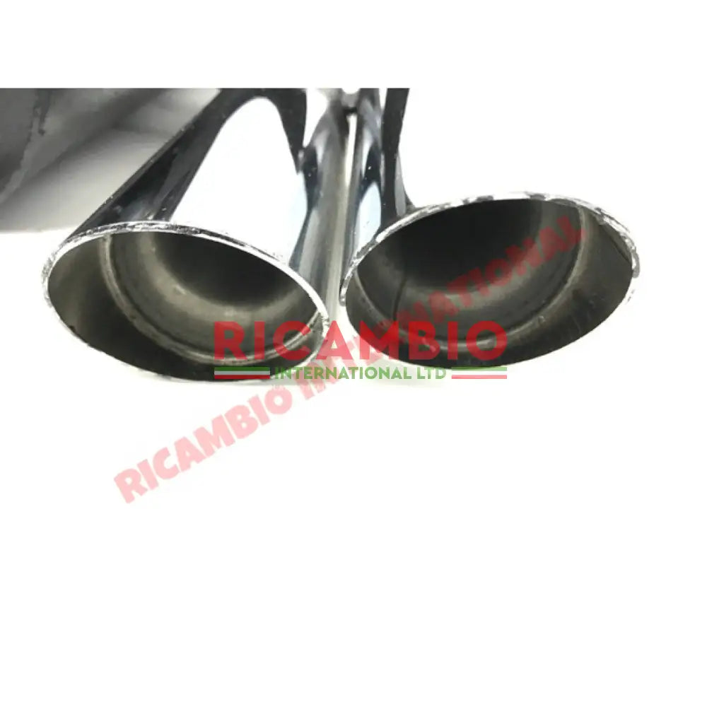 Sports Exhaust Chrome Twin Pipe - Classic Fiat 500 126 - Exhaust and Associated Parts