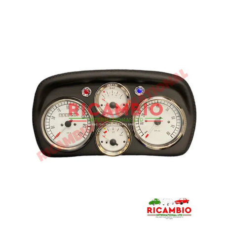 Sports Speedo Cluster Head Unit (WHITE DIALS) - Classic Fiat 500 - Dashboard and Speedo Parts