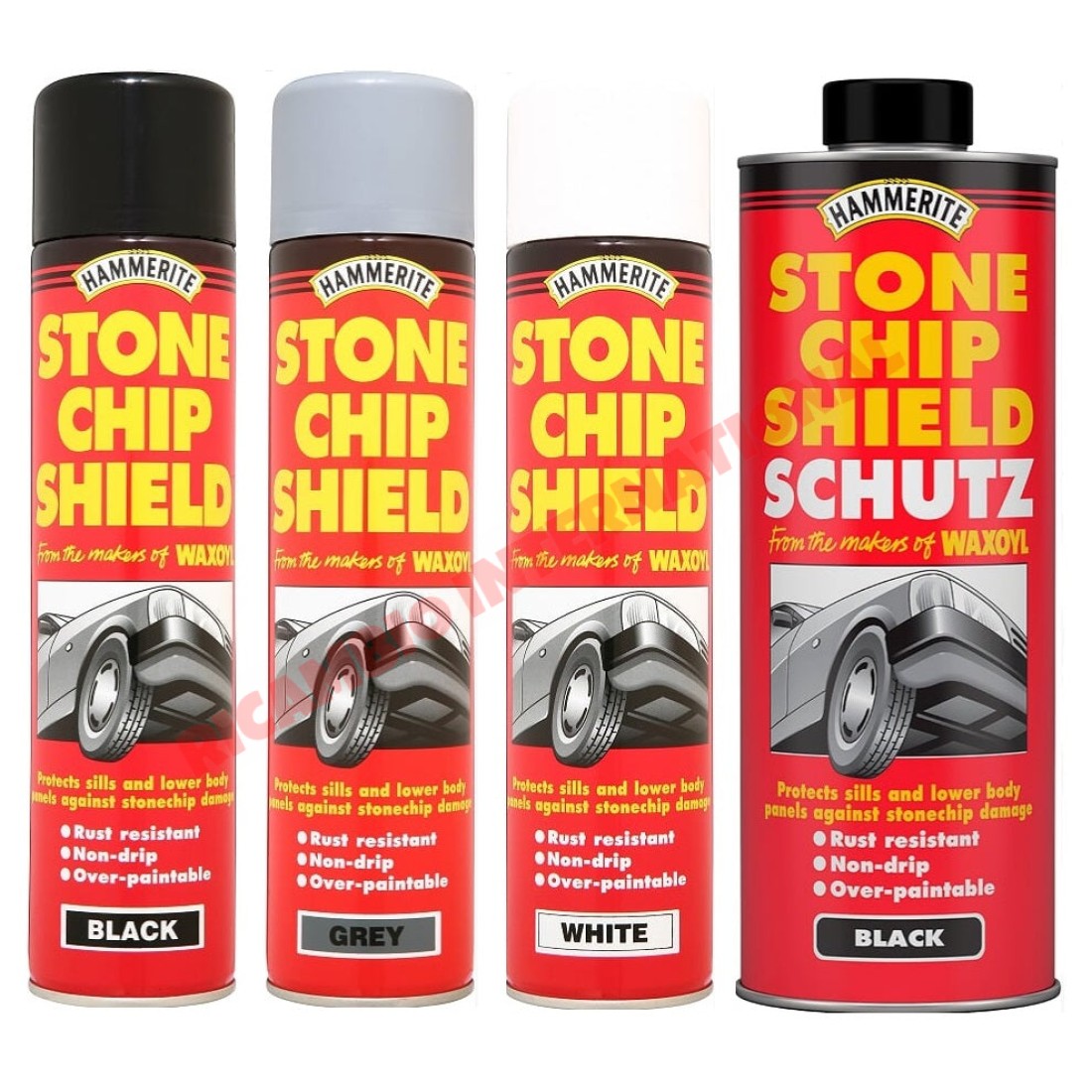 Spray On Paint BLACK/GREY/WHITE - Stone Chip Shield 600ml - Body Parts
