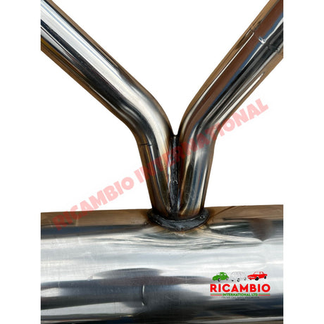 Stainless Steel Sports Exhaust (Large Single Pipe) & Gaskets - Classic Fiat 500 - 499cc Exhaust