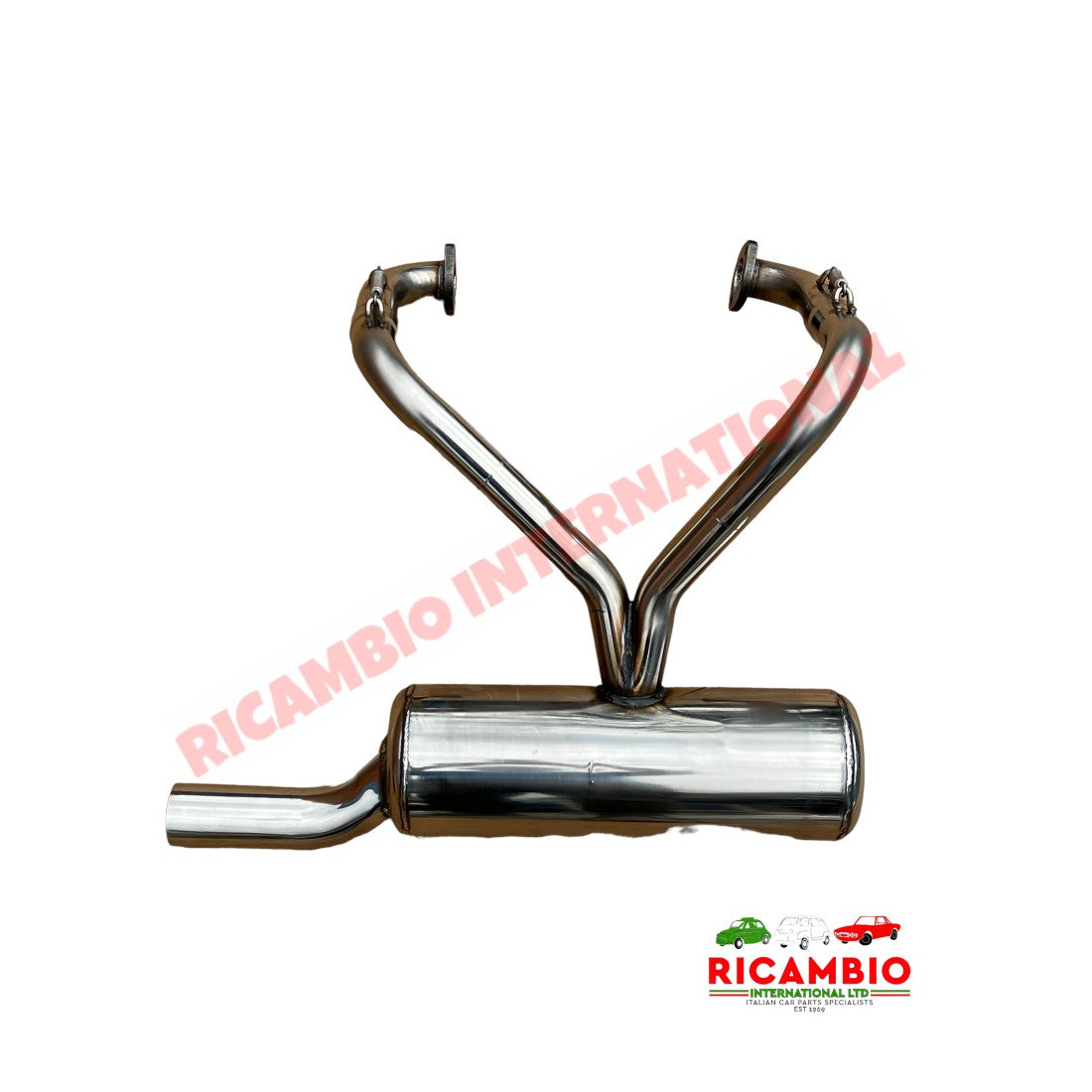 Stainless Steel Sports Exhaust (Large Single Pipe) & Gaskets - Classic Fiat 500 - 499cc Exhaust