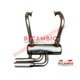 Stainless Steel Sports Exhaust (Large Twin Pipe) & Gaskets - Classic Fiat 500,126 - Exhaust