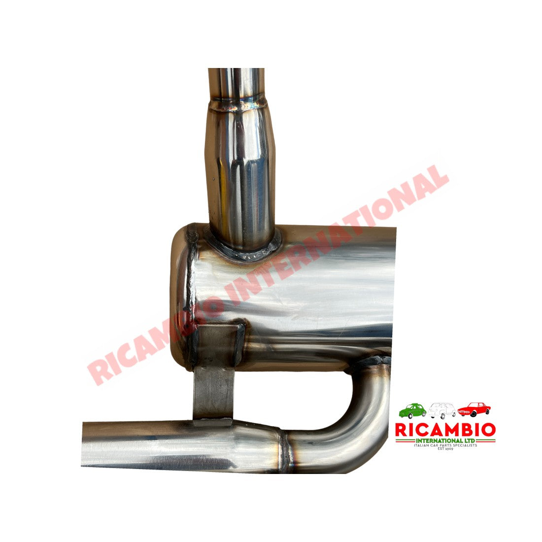 Stainless Steel Sports Exhaust (Large Twin Pipe) & Gaskets - Classic Fiat 500,126 - Exhaust