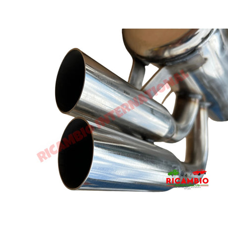 Stainless Steel Sports Exhaust (Large Twin Pipe) & Gaskets - Classic Fiat 500 - 499cc Exhaust