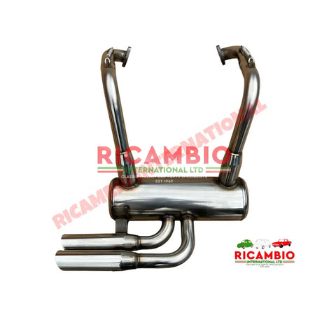Stainless Steel Sports Exhaust (Large Twin Pipe) & Gaskets - Classic Fiat 500 - 499cc Exhaust