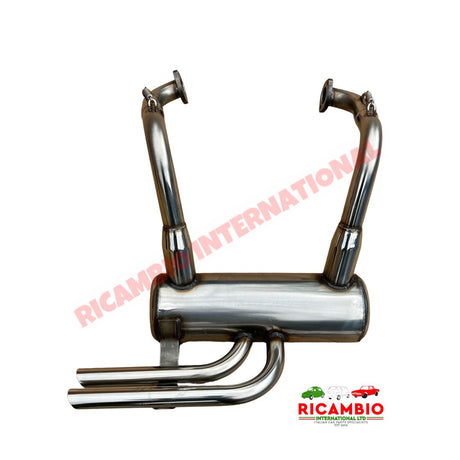 Stainless Steel Sports Exhaust (Record Monza) & Gaskets - Classic Fiat 500 - 499cc Exhaust