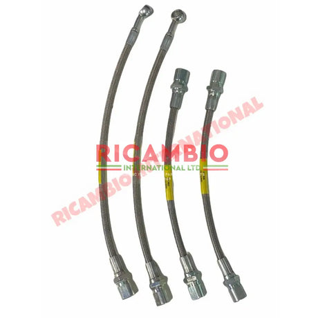Stainless Steel & Teflon Braided Brake Hose Kit - Classic Fiat 500 126 - Uprated Brake Parts