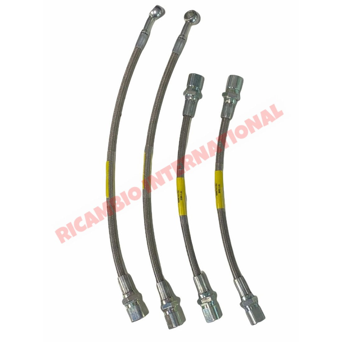 Stainless Steel & Teflon Braided Brake Hose Kit - Classic Fiat 500 126 - Uprated Brake Parts